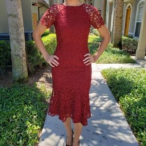 🍒Antonio Melani Penny Lace Burgundy Dress